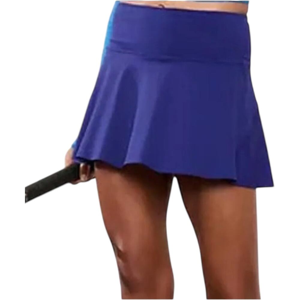 Athleta Ace Tennis Skort 13.5" High Waisted Pleated Golf Athletic Deep Blue L